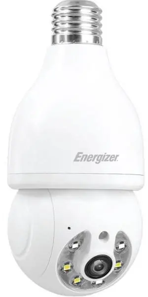 Energizer SOCKETCAMWHT Indoor/Outdoor Light Bulb Socket Dual-Band Wi-Fi Security Camera - White
