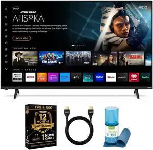 VIZIO 65-Inch 4K UHD LED Smart TV Bundle - Dolby Vision, HDR10+, VRR, Bluetooth, Alexa Compatible, Voice Remote with UAX HDMI Cable, 12-Month CPS Protection and Screen Cleaner with Microfiber Cloth.