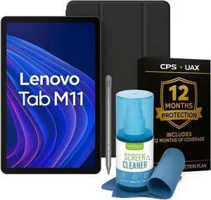 Lenovo ZADA0204USK1  Tab M11 11 in Android Tablet Bundle MediaTek Helio G88 Processor, 4GB RAM, 64GB Storage, 1920x1200