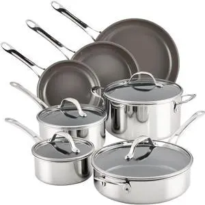 Anolon 11-Piece EverLast Ceramic Nonstick Stainless Steel Cookware Set
