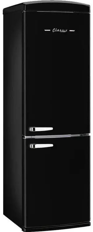 UNIQUE UGP340LBAC 12 Cu. Ft. Midnight Black Counter-Depth Retro Bottom Freezer Refrigerator