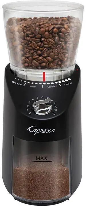 Capresso 57091 Infinity Plus Conical Burr Grinder - Black - Factory Refurbished