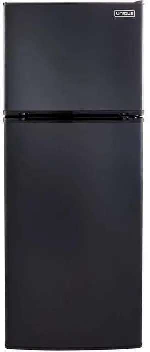 UNIQUE UGP290LB 10.3 Cu. Ft. Black Solar DC Off-Grid Counter-Depth Top Freezer Refrigerator