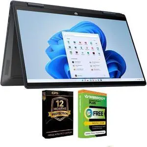 HP Pavilion x360 14EK1010NR 14 2-in-1 Touchscreen Laptop  Intel Core i3, 8GB RAM, 256GB SSD, Windows 11 Home, Bundle with 2-Year Warranty & Antivirus