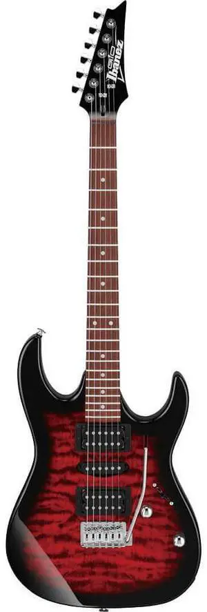 Ibanez GRX70QATEB Gio GRX 6-String Electric Guitar - Transparent Red Burst