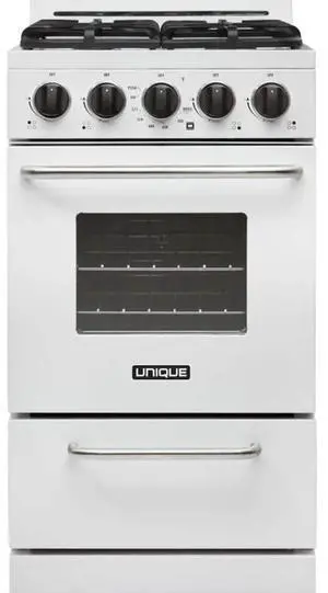 UNIQUE UGP20GOF1W 2.4 Cu. Ft. White Freestanding Propane Off-Grid Gas Range