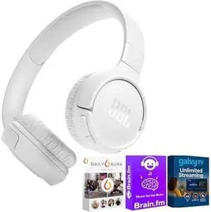JBL T520BTWHKIT1  Tune 520BT Wireless On-Ear Headphones, Up to 57H Battery Life and Speed Charge, Lightweight, Comforta
