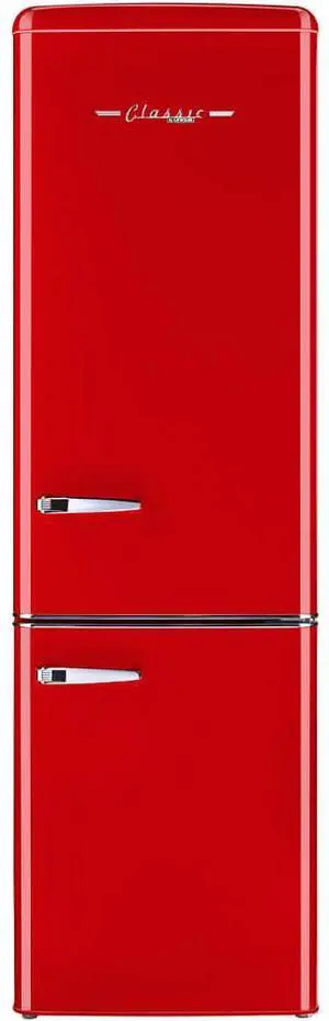 UNIQUE UGP275LRAC 8.7 Cu. Ft. Candy Red Classic Retro Counter-Depth Bottom Freezer Refrigerator
