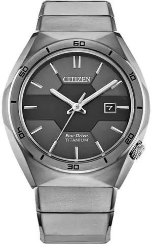 CITIZEN AW166051H Super Titanium Armor Collection Solar Chronograph Watch - Two Tone Black/Gray
