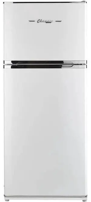 UNIQUE UGP385LCRW 14 Cu. Ft. Marshmallow White Solar DC Off-Grid Classic Retro Top Freezer Refrigerator