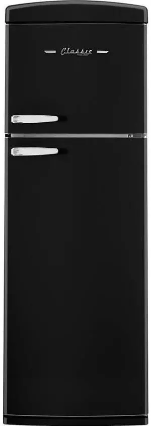 UNIQUE UGP275LBAC 8.7 Cu. Ft. Midnight Black Classic Retro Counter-Depth Bottom Freezer Refrigerator