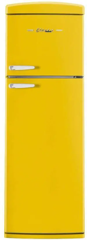 UNIQUE UNQ310LYAC 11 Cu. Ft. Canary Yellow Classic Retro Top Freezer Refrigerator