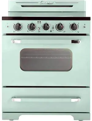 UNIQUE UGP30CRECLG 3.9 Cu. Ft. Summer Mint Green Classic Retro Freestanding Convection Electric Range