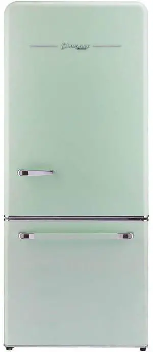 UNIQUE UGP510LLGAC 17.7 Cu. Ft. Summer Mint Green Classic Retro Counter-Depth Bottom Freezer Refrigerator