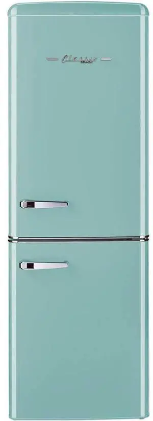 UNIQUE UGP215LTAC 7 Cu. Ft. Ocean Mist Turquoise Classic Retro Counter-Depth Bottom Freezer Refrigerator