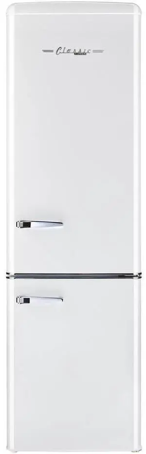 UNIQUE UGP275LWAC 8.7 Cu. Ft. Marshmallow White Classic Retro Counter-Depth Bottom Freezer Refrigerator