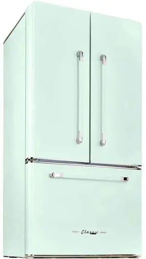 UNIQUE UGP595LLGAC 21.4 Cu. Ft. Summer Mint Green Classic Retro Counter-Depth French Door Refrigerator