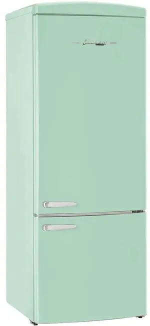 UNIQUE UNQ455LLGAC 17 Cu. Ft. Summer Mint Green Classic Retro Counter-Depth Bottom Freezer Refrigerator