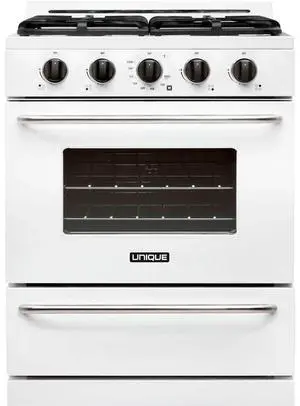 UNIQUE UGP30GOF1W 3.9 Cu. Ft. White Freestanding Propane Range