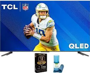 TCL 65" Q Class QLED 4K UHD HDR Smart Google TV  Wi-Fi 5, 60Hz, Dolby Vision, Alexa & Google Assistant, 3 HDMI  Bundle with Surface Cleaner + CPS 12-Month Protection Plan