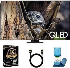 Samsung 75" QLED Q80D 4K UHD Smart TV (QN75Q80D)  HDR10+, Quantum HDR, 120Hz, NQ4 AI Gen2 Processor, Titan Black  Bundle with UAX HDMI Cable, Screen Cleaner & 12-Mo CPS Protection