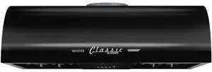 UNIQUE UGP30CRRHB 30 inch Midnight Black Classic Retro Under Cabinet Range Hood