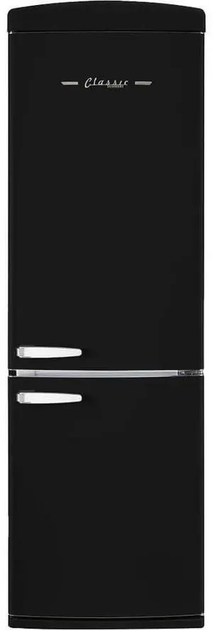 UNIQUE UGP340LMBAC 12 Cu. Ft. Matte Black Counter-Depth Retro Bottom Freezer Refrigerator