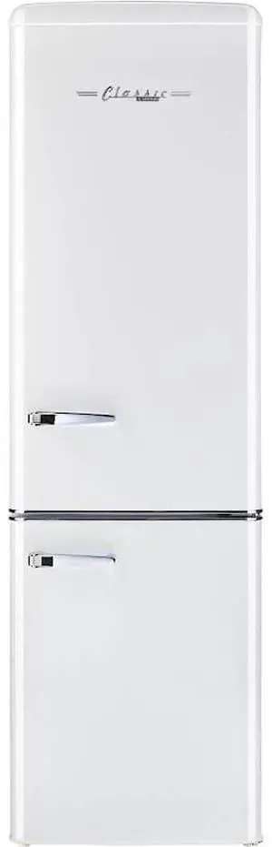 UNIQUE UGP275LW 10 Cu. Ft. Marshmallow White Solar DC Off-Grid Classic Retro Counter-Depth Bottom Freezer Refrigerator