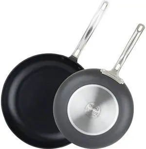Viking 2-Piece Hard Anodized Nonstick Fry Pan Set - 10" & 12" Fry Pans - Induction Compatible - Black