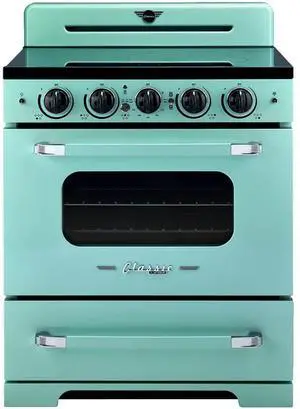 UNIQUE UNQ30CRICT 3.9 Cu. Ft. Ocean Mist Turquoise Freestanding Classic Retro Induction Range