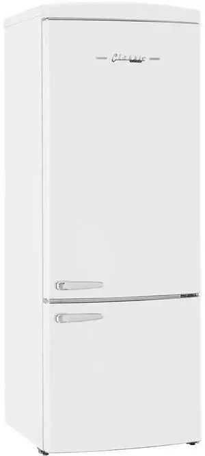UNIQUE UNQ455LWAC 17 Cu. Ft. Marshmallow White Classic Retro Counter-Depth Bottom Freezer Refrigerator
