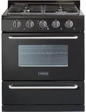 UNIQUE UGP30GOF1B 3.9 Cu. Ft. Black Freestanding Propane Range