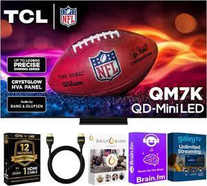 TCL 55-Inch QM7K QD MiniLED 4K Smart Google TV  Dolby Vision & Atmos, HDR, 288Hz, 12-Month CPS