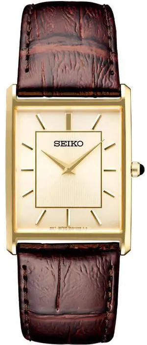 Seiko SWR064 Essentials Collection Quartz Watch - Two Tone Stainless/Brown