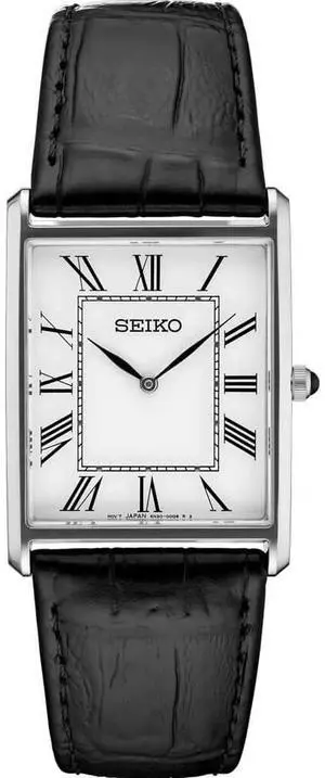 Seiko SWR049 Essentials Collection Quartz Watch - Black/White