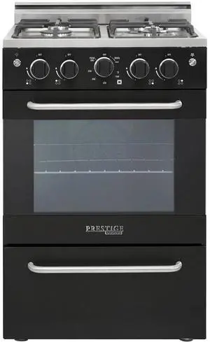 UNIQUE UGP24VPC1B 2.3 Cu. Ft. Black Freestanding Prestige Gas Range
