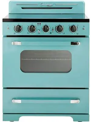 UNIQUE UGP30CRECT 3.9 Cu. Ft. Ocean Mist Turquoise Classic Retro Freestanding Convection Electric Range