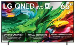 LG 65QNED85A 65 inch Class QNED85A Series 4K evo AI MiniLED Smart webOS TV (2025)