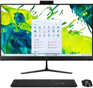 Acer C272GUR18 27 inch Aspire C27 All-in-One Desktop - Ryzen 5 7430U - 16GB/512GB - Windows 11 Home - Black