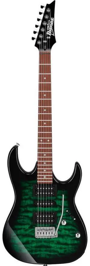 Ibanez GRX70QATEB Gio GRX 6-String Electric Guitar - Transparent Emerald Burst