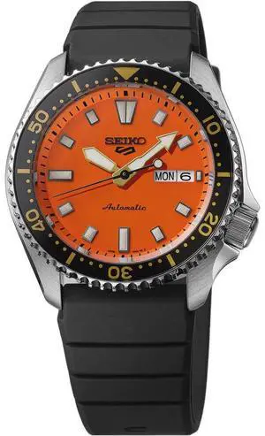 Seiko SRPL89 5 Sports SKX Collection Automatic Watch - Black/Orange