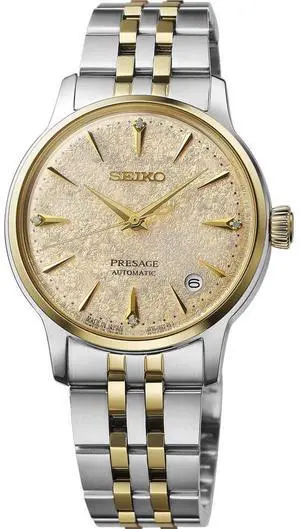 Seiko SRPL64 Presage Cocktail Time Automatic Watch - Two Tone Stainless/Gold