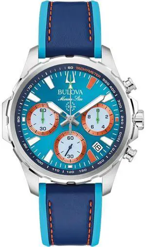 Bulova 96B460 Team Miami E1 Racing Marine Star B Chronograph Quartz Watch - Two Tone/Blue