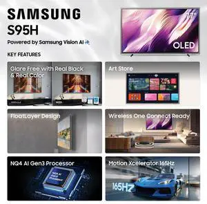 Samsung QN77S95H 77 inch Class S95H Series 4K OLED UHD Vision AI Smart TV Samsung QN77S95H 77 inch Class S95H Series 4K OLED UHD Vision AI Smart TV