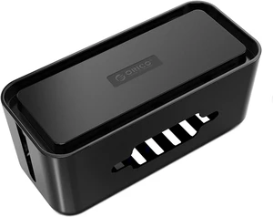 ORICO Cable Management Box 12.2x5.4x5.11 Inches Organizer with Smartphone Holder Wire, Power Strips, Surge Protectors, Chargers, USB Network HUB Cable Management Box - Black (CMB-18) ORICO Cable Management Box 12.2x5.4x5.11 Inches Organizer with Smartphone Holder Wire, Power Strips, Surge Protectors, Chargers, USB Network HUB Cable Management Box - Black (CMB-18)