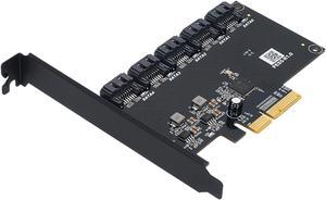 ORICO 5 Ports PCI-E to SATA 3.0 Card, PCI Express PCI-e Expansion Card, PCI-E X4 X8 X16 to SATA3.0 Controller Expansion Board, for Windows 7/8/XP/10, Support 6Gbps Transmission