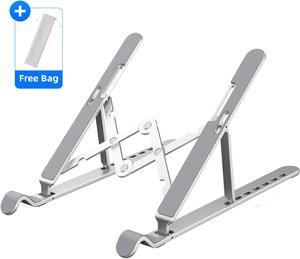 Aluminum Laptop Stand for Desk Adjustable Height Angle Swivel Laptop Riser, ORICO Foldable Computer Stands Portable Laptop Holder,  7 Angles for 10-17 Inch Laptops/MacBook