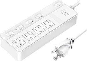 ORICO Portable Power Strip 4 Outlets Charging Station ( with Individual On/Off Switches ) for iphone,iPad,Home, Office,Nightstand & Workbench,1700 Joule - White