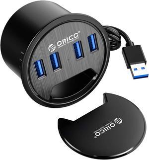 ORICO Desk Grommet, 4 Port USB 3.0 Hub with 4.9ft Extension Cord for Diameter 60mm Hole, Desktop Cable Organizer, Office Accessories, Suit for PC, Flash Drive, HDD, and Any Other USB Devices