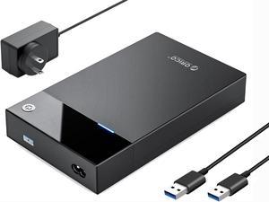 ORICO 3599U3 Built-in 12W Power Adapter 3.5inch Tool-Free Portable External Hard Drive Enclosure USB3.0 to SATA III Drive Case for 2.5 3.5 SSD HDD Up to 16 TB for Windows Linux Mac Laptop